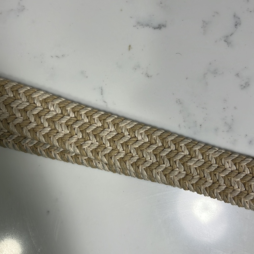 Fossil Woven Cream Belt | Braided Design with Leather Tip & Strap Men’s Size 38 - Picture 3 of 5